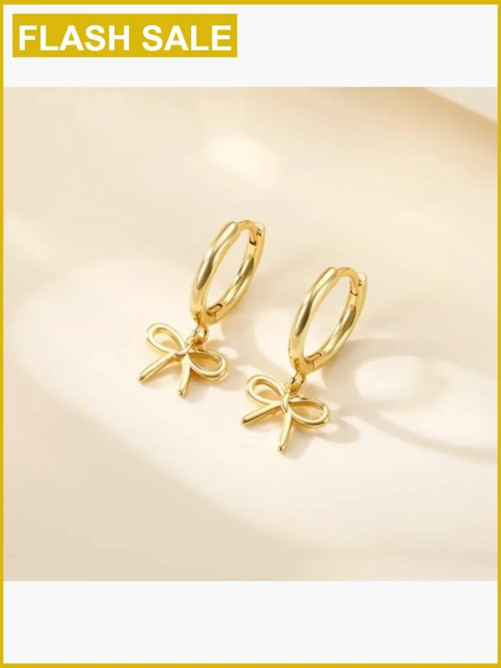 Gold Bow Earrings for Girls Women - Cute Pearl CZ Huggie Hoop Stud